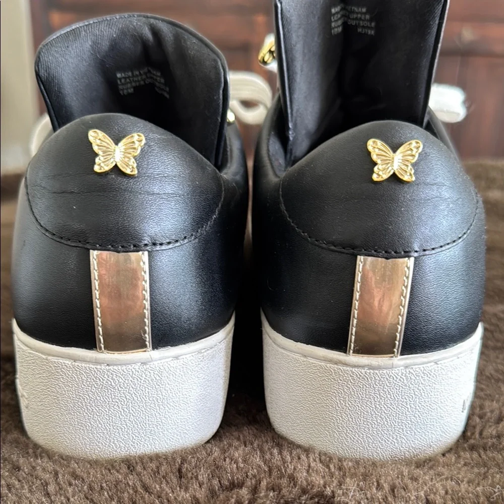 Michael Kors Black and Gold High-Top Sneakers - Picture 5 of 6